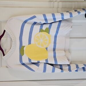 Lemon Striped Sweater - With Fun Lemon Design.